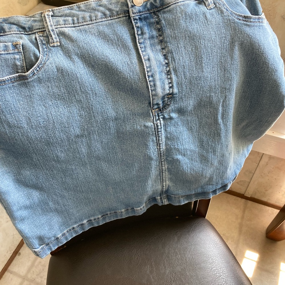 Jean skirt with mesh shorts= skort